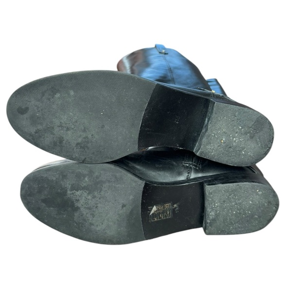 TORY BURCH Black Leather Knee-High Riding Boots Side Zip Derby Equestrian Size 9 - Picture 6 of 12